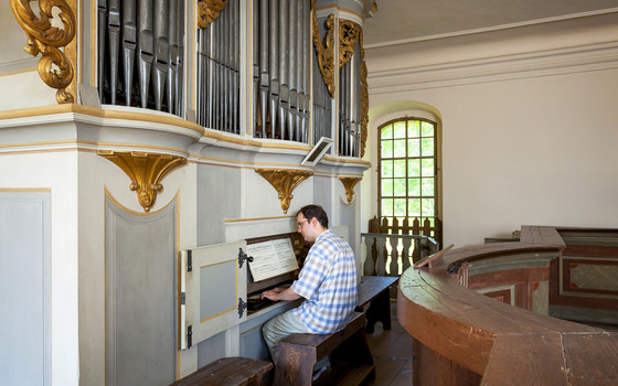 Orgel in der Kirche Lebusa, Foto: LKEE, Andreas Franke, Lizenz: LKEE, Andreas Franke