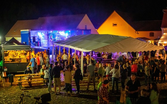 Tanzende Menschen beim Abendkonzert an der Schlossherberge, Foto: Andreas Franke, Lizenz: Andreas Franke
